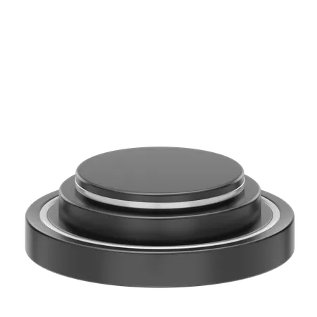 Black Stage Round Podium  3D Icon