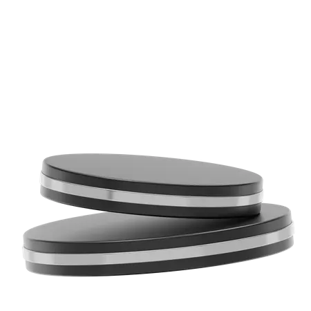 Black Stage Round Podium  3D Icon