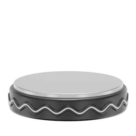 Black Stage Round Podium  3D Icon