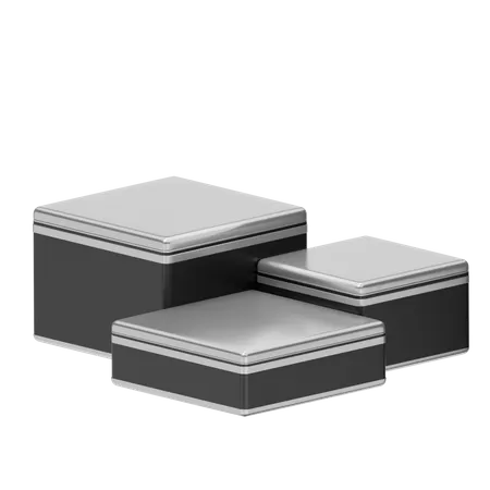 Black Stage Shape Podium  3D Icon