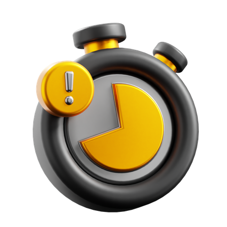 Black Stopwatch  3D Icon