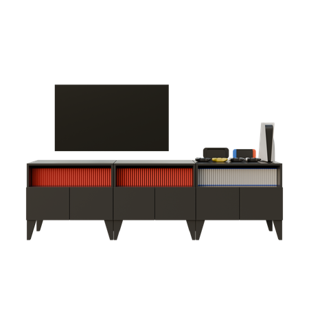 黒いテレビ台  3D Icon