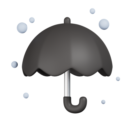 Black Umbrella  3D Icon