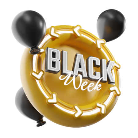 Black Week  3D Icon