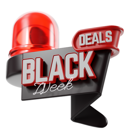 Black Week With Emergency  3D Icon