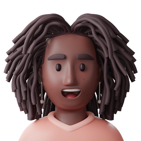 Black Woman  3D Icon