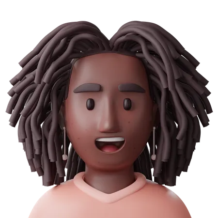 Black Woman 3D Icon