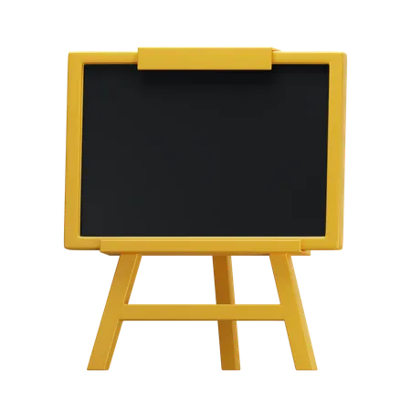 Blank Blackboard With Wooden Stand Black Chalkboard At Class 3 D Icon Illustration Rendering 3D Icon