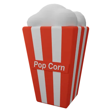 Pop-corn blanc  3D Illustration