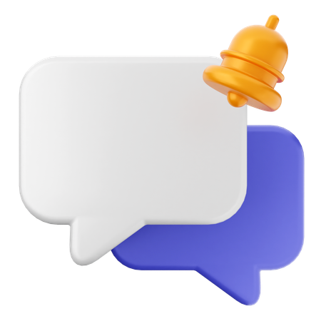 Blank Chat Notification Bell  3D Icon