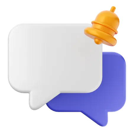 Blank Chat Notification Bell  3D Icon