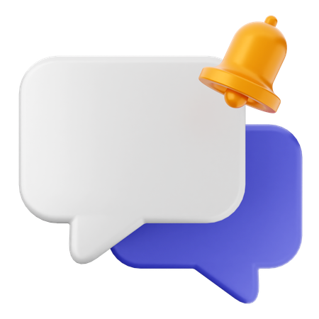 Blank Chat Notification Bell  3D Icon