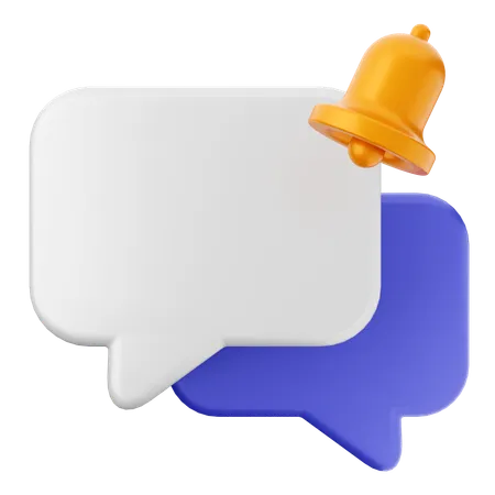 Blank Chat Notification Bell  3D Icon