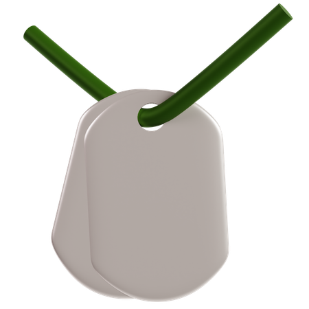 Blank Military Dog Tag  3D Icon