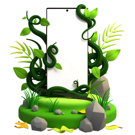 Blank Mobile screen  3D Illustration