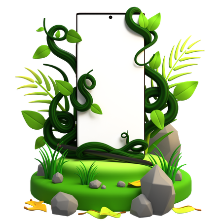 Blank Mobile screen  3D Illustration