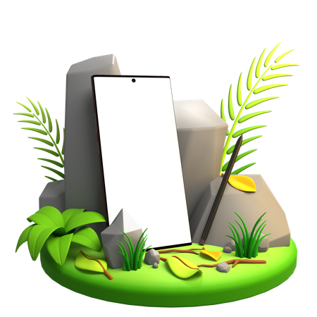 Blank phone screen  3D Illustration