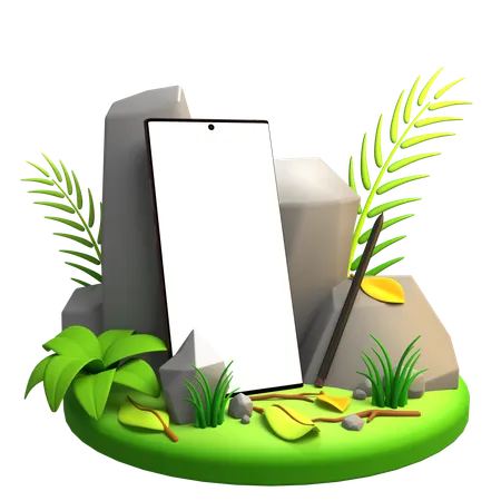 Blank phone screen  3D Illustration