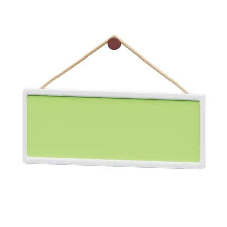 3 D Object Rendering Of Green Sign Blank Plank Board Icon Isolated 3D Illustration