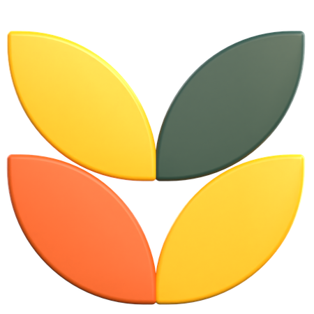 Blatt geometrische Form  3D Icon