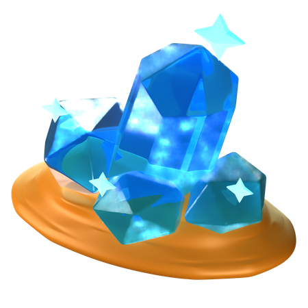 Blauer Kristall  3D Icon