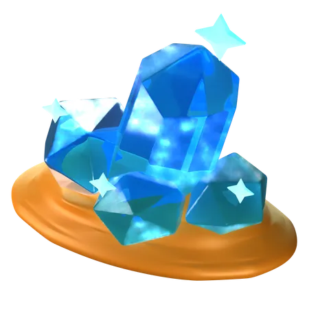 Blauer Kristall  3D Icon