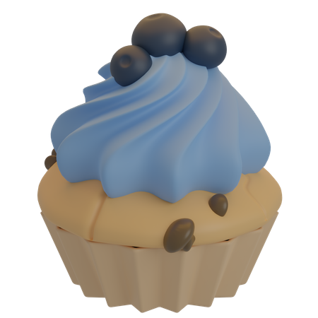 Blaubeer-Cupcake  3D Icon