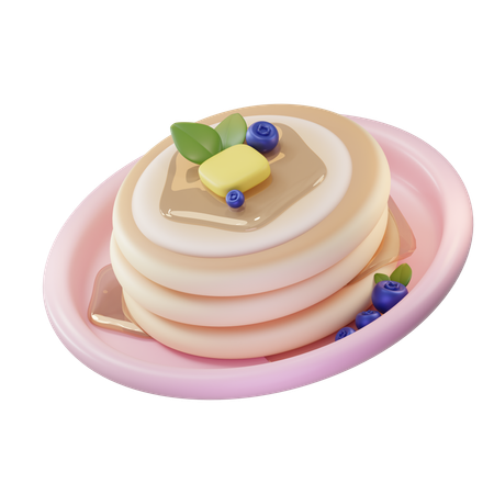 Blaubeerpfannkuchen  3D Icon