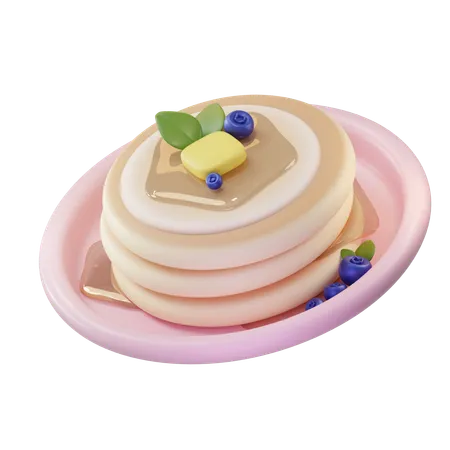 Blaubeerpfannkuchen  3D Icon