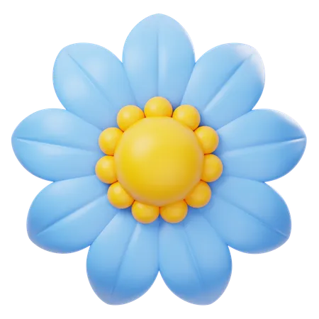 Blaue Blume  3D Icon