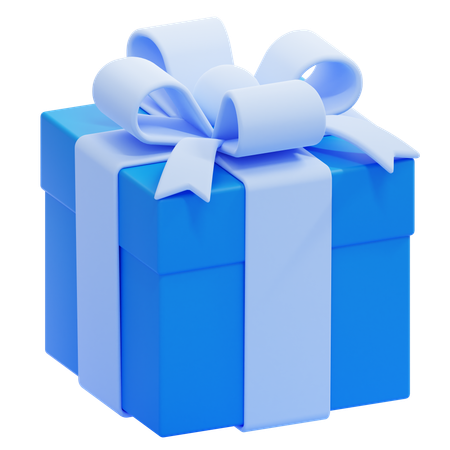 Blaue Geschenkbox  3D Icon