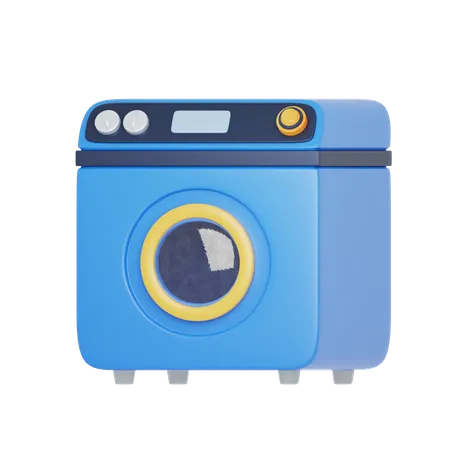 Blaue Waschmaschine  3D Icon