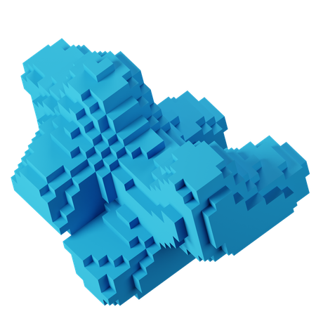 Blauer Block  3D Icon