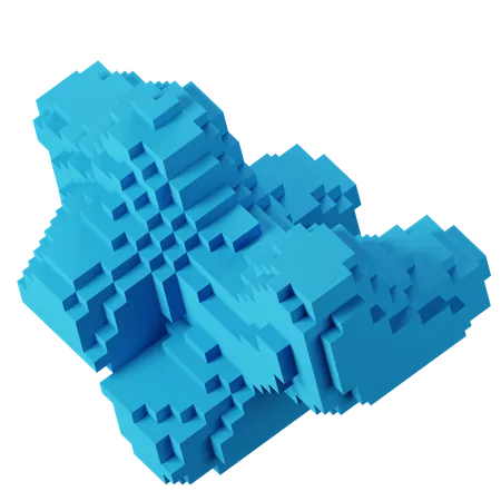 Blauer Block  3D Icon