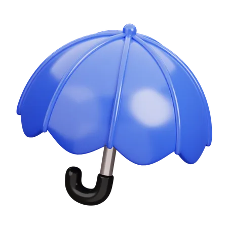 Blauer Regenschirm  3D Icon