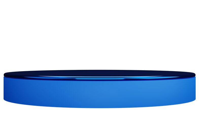 Blaues Glaspodium  3D Icon