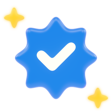 Blaues Häkchen  3D Icon