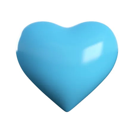 Blaues Herz  3D Icon