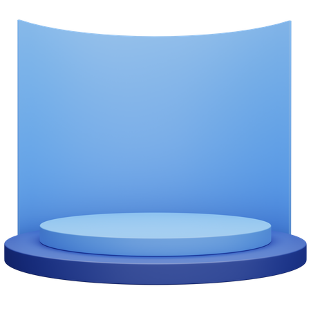 Blaues Podium mit Hintergrund  3D Icon