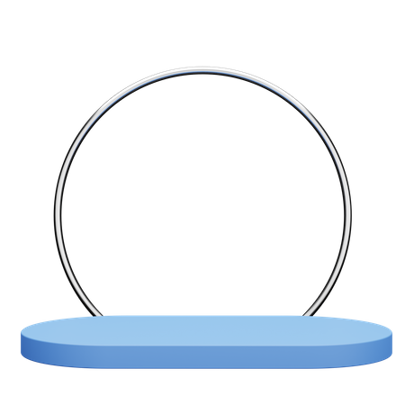 Blaues Podium mit Ring  3D Icon