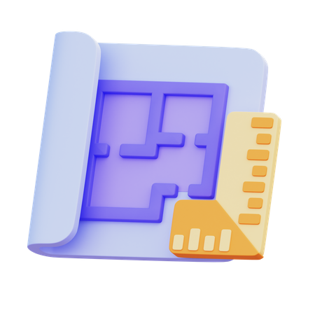 Blaupause  3D Icon