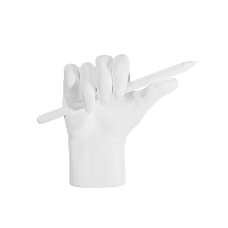 Bleistift haltende Geste  3D Illustration