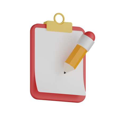 Bleistift schreiben Zwischenablage  3D Icon