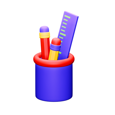 Bleistift und Lineal  3D Icon