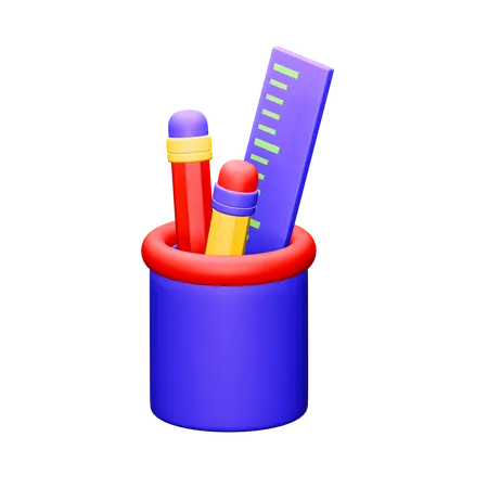 Bleistift und Lineal  3D Icon