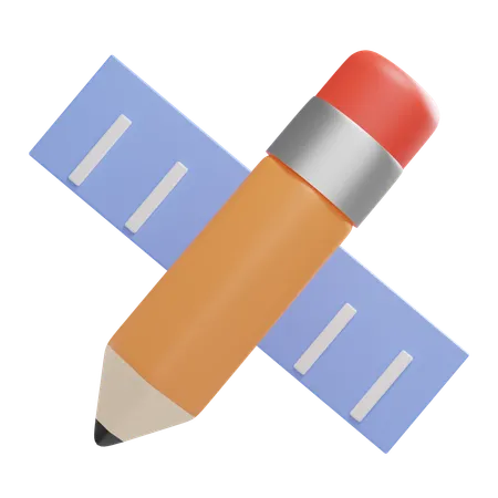 Bleistift und Lineal  3D Icon