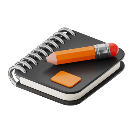 Bleistift und Notizbuch  3D Icon