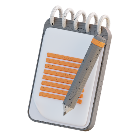 Bleistift und Notizbuch  3D Icon