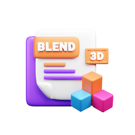 Blend-Dateierweiterung  3D Icon