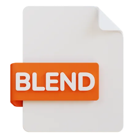 3 D Illustration Of Blend File Extension 3D Icon